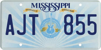 MS license plate AJT855