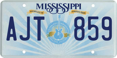 MS license plate AJT859