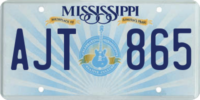 MS license plate AJT865