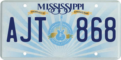MS license plate AJT868