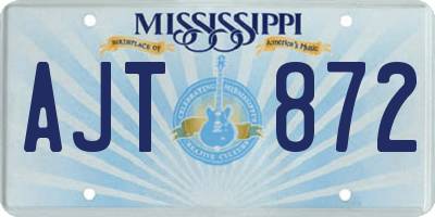 MS license plate AJT872