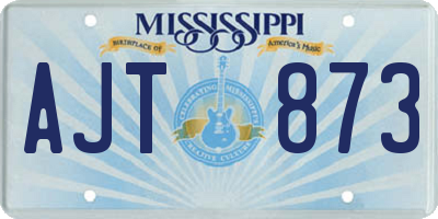 MS license plate AJT873