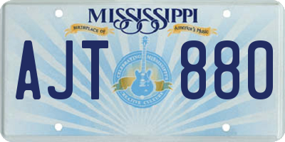 MS license plate AJT880