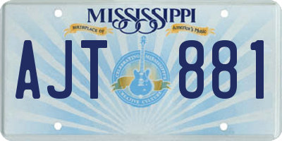 MS license plate AJT881