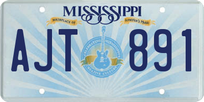 MS license plate AJT891