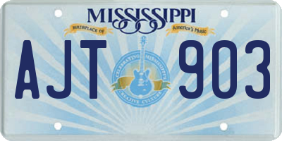 MS license plate AJT903