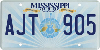 MS license plate AJT905
