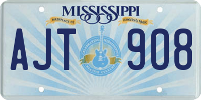 MS license plate AJT908
