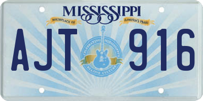 MS license plate AJT916