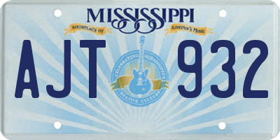 MS license plate AJT932