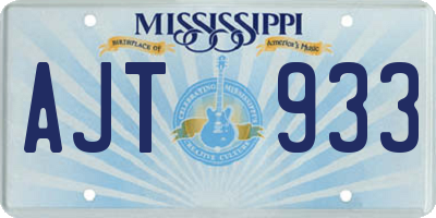MS license plate AJT933