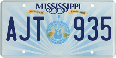 MS license plate AJT935