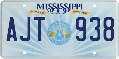 MS license plate AJT938