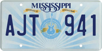 MS license plate AJT941