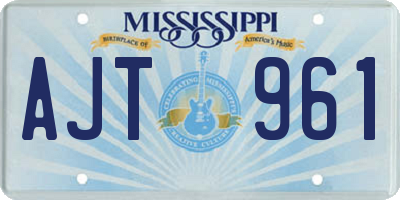MS license plate AJT961