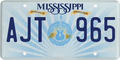 MS license plate AJT965