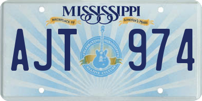 MS license plate AJT974