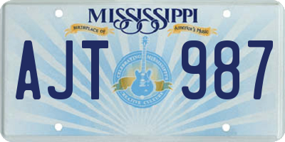 MS license plate AJT987