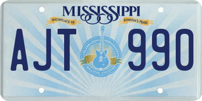 MS license plate AJT990