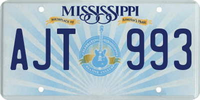 MS license plate AJT993