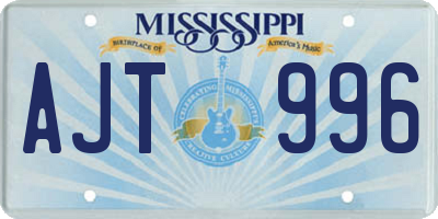 MS license plate AJT996
