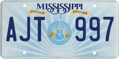 MS license plate AJT997