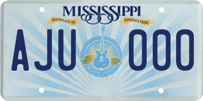 MS license plate AJU000