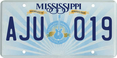 MS license plate AJU019