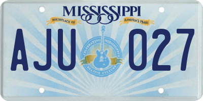 MS license plate AJU027