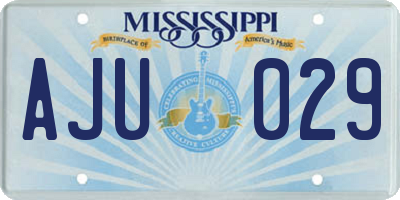 MS license plate AJU029