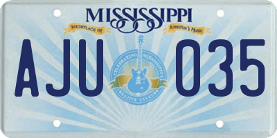MS license plate AJU035