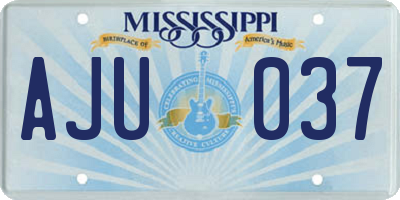MS license plate AJU037