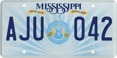 MS license plate AJU042