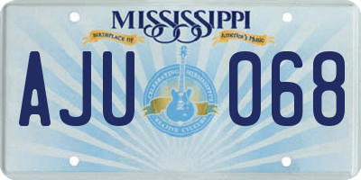 MS license plate AJU068