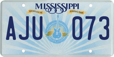 MS license plate AJU073