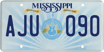 MS license plate AJU090