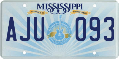 MS license plate AJU093