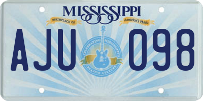 MS license plate AJU098