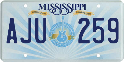 MS license plate AJU259