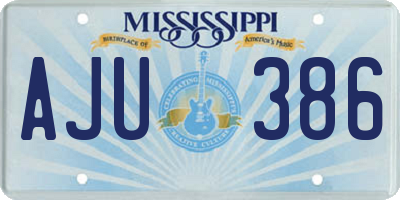 MS license plate AJU386