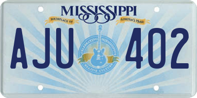 MS license plate AJU402