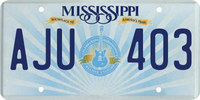 MS license plate AJU403