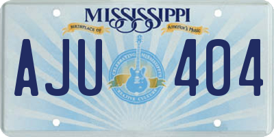 MS license plate AJU404
