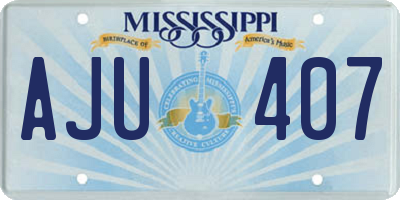 MS license plate AJU407