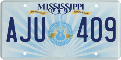 MS license plate AJU409