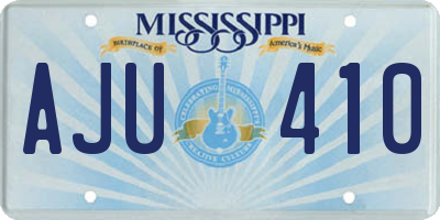 MS license plate AJU410