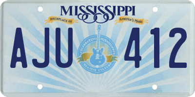 MS license plate AJU412