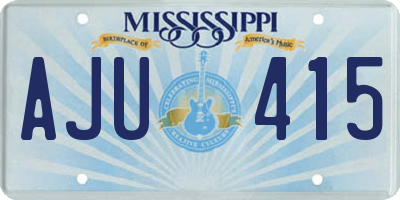 MS license plate AJU415