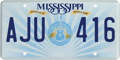 MS license plate AJU416