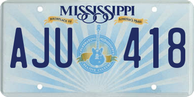 MS license plate AJU418